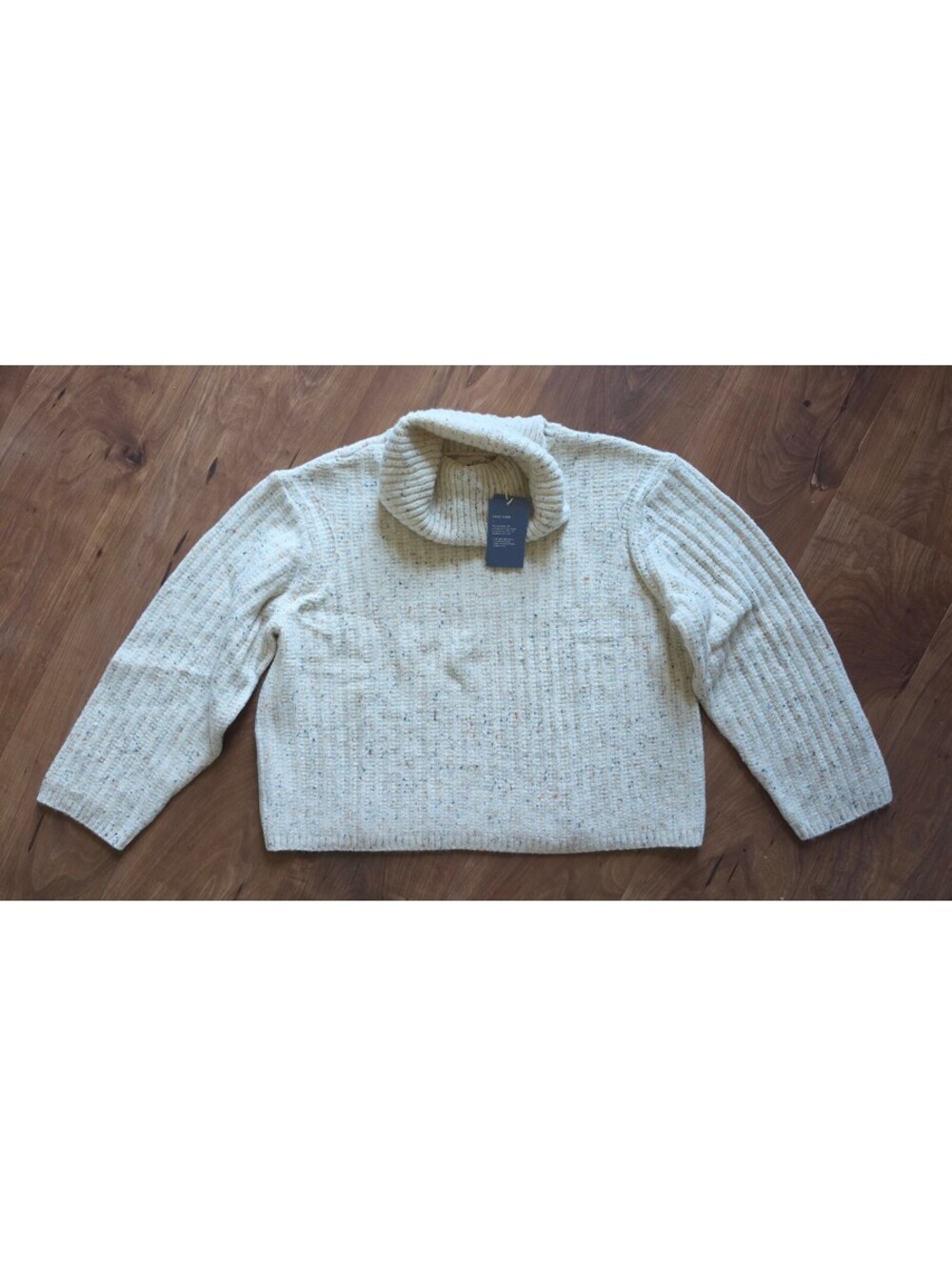 NWT Universal Thread Cream Flecked Cowl Neck Knit Sweater Crop, XL, 327
